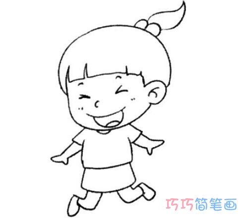 开心小女孩怎么画好看_小女孩简笔画图片