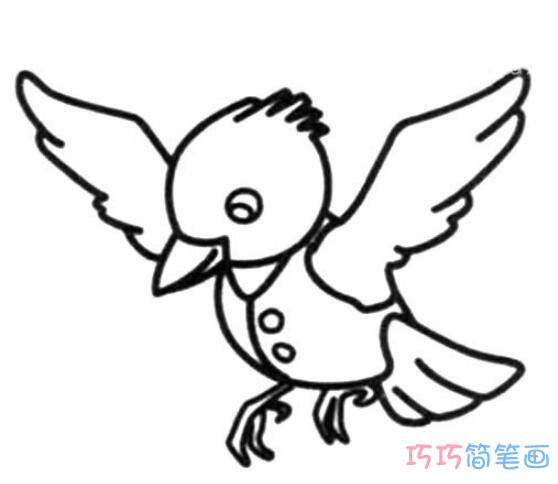 飞翔小鸟怎么画可爱简单_小鸟简笔画图片