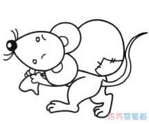 老鼠偷吃大米简笔画图片 可爱小老鼠简单画法图片