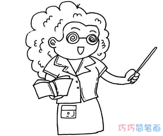 女老师上课怎么画简单好看_女老师简笔画图片