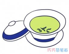 一杯绿茶怎么画简单可爱 绿茶的画法步骤简笔画图片