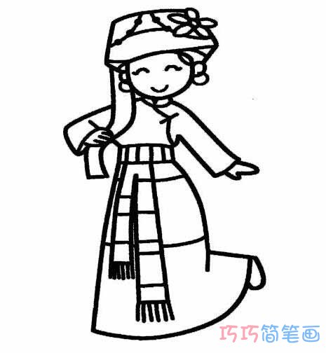 壮族小女孩可爱 小女孩怎么画简笔画图片