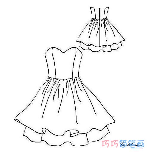 晚礼服怎么画好看 晚礼服简笔画图片