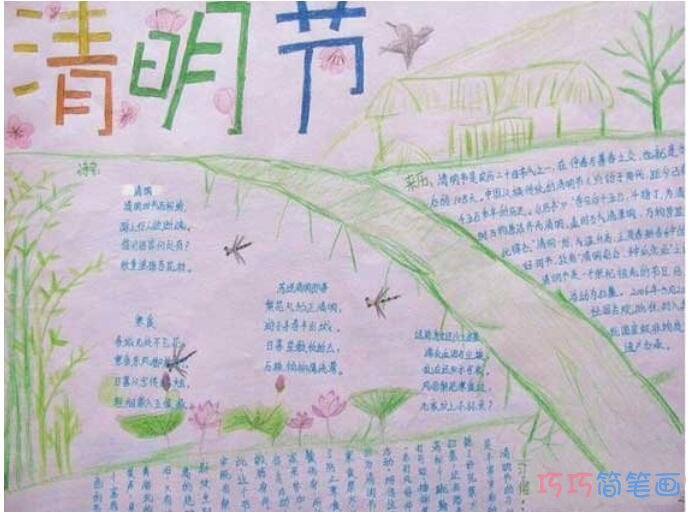 怎么画小学生关于清明节习俗的手抄报图片