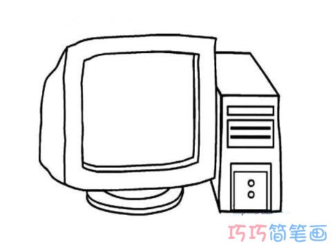 教你怎么画台式电脑画法简笔画教程简单好看