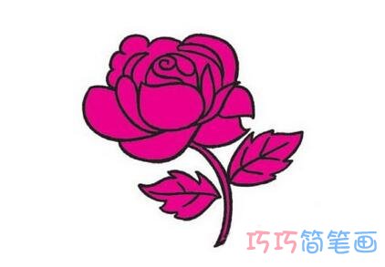 卡通玫瑰花怎么画简笔画图片简单漂亮