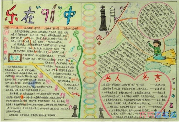 国际跳棋分然起源手抄报内容模板简单好看