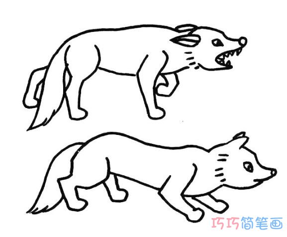 怎么画一条狼简笔画 狼的简单画法步骤图