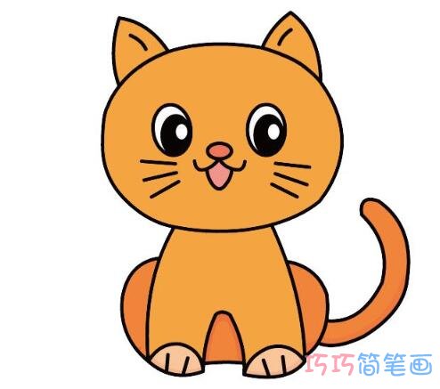 怎样画小猫咪简笔画步骤图带颜色好看