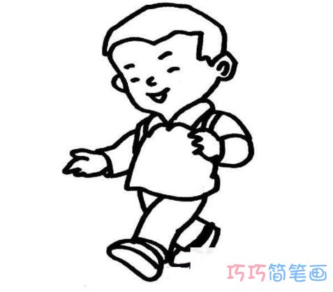 走路小男孩的画法步骤图简单易学 小男孩简笔画图片