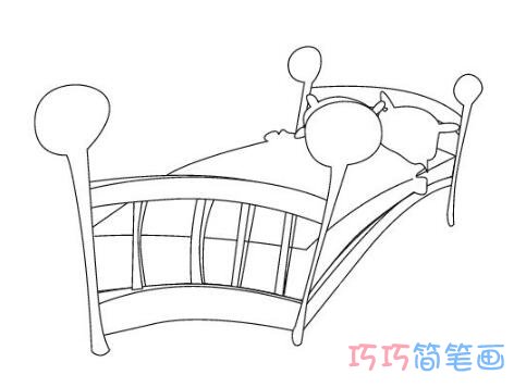 简单漂亮儿童床怎么画 床简笔画图片