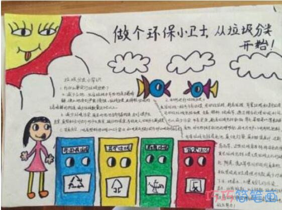 小学生垃圾分类的手抄报怎么画简单好看