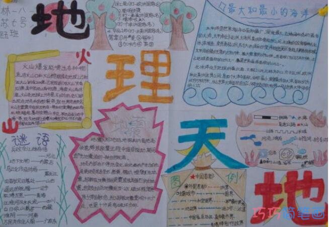 小学生关于田野之作天文地理手抄报怎么画简单又好看 巧巧简笔画