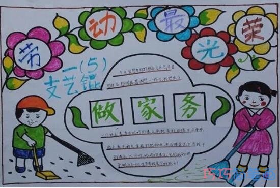 小学生关于劳动最光荣快乐五一的手抄报怎么画简单漂亮