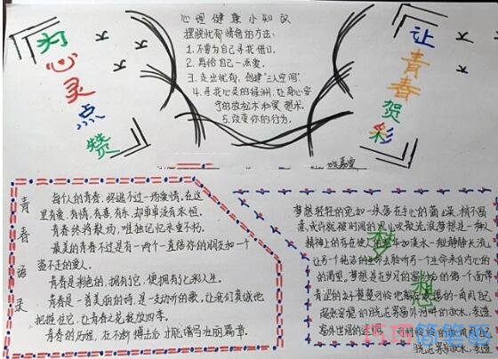 关于五四青年节为青春喝彩的手抄报怎么画简单漂亮