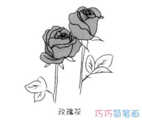 儿童手绘玫瑰花简笔画怎么画简单漂亮