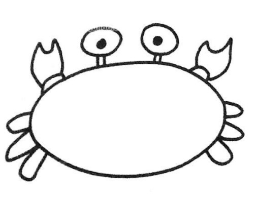 04简单螃蟹的画法步骤图 螃蟹简笔画图片