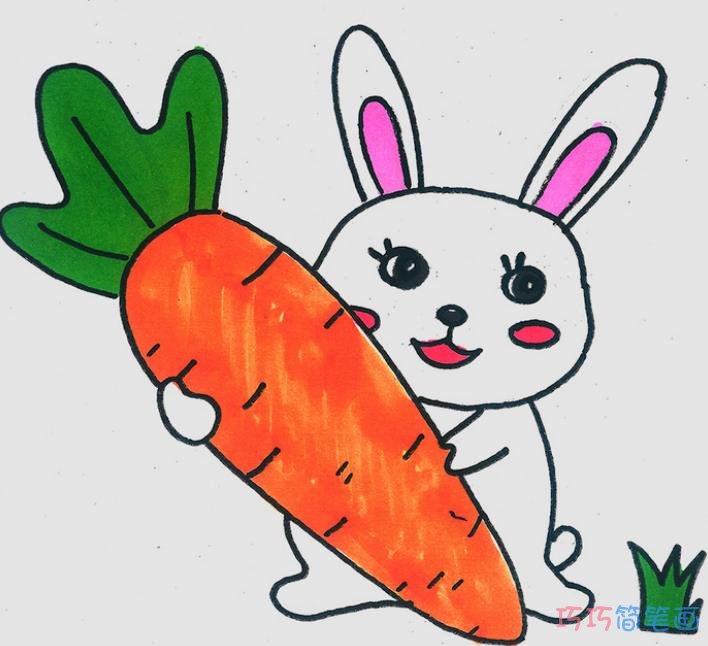 小白兔怎样画图片