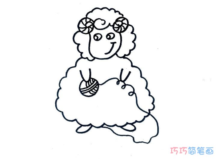 教你画小绵羊的画法图解 简笔画步骤图