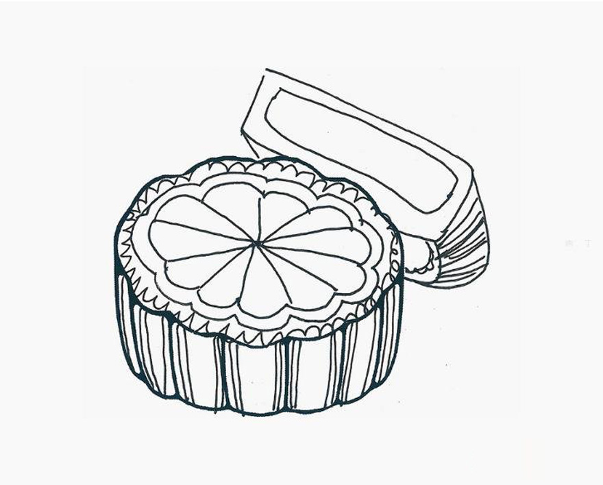 简笔画月饼的方法图片